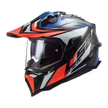 LS2 MX701 CARBON EXPLORER FOCUS BLUE/ WHITE/ RED HELMET