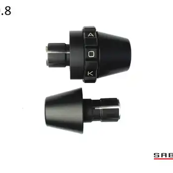 Kaoko Throttle Stabilizer for the Honda VT1300 Models; VTX1800, Shadow Sabre, Shadow Aero, Shadow American, VT1100T (including matching left hand side Bar-End Weight : Torpedo shape with black finish : for 7/8