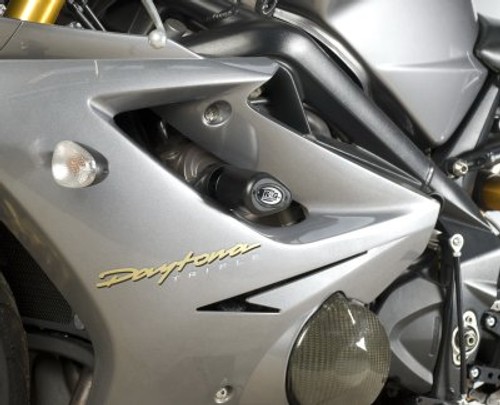 Triumph 675 Daytona Carbon Fibre Race Fuel Tank Sliders Protectors up to 2012 